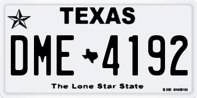 TX license plate DME4192