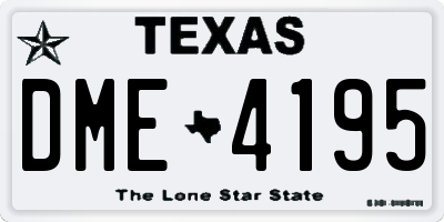 TX license plate DME4195