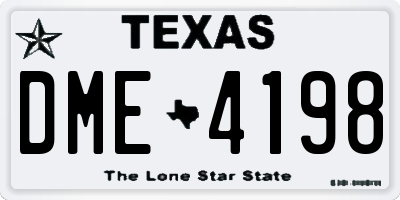 TX license plate DME4198