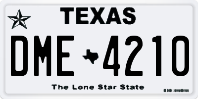 TX license plate DME4210