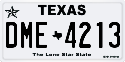 TX license plate DME4213