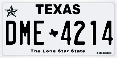TX license plate DME4214