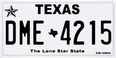 TX license plate DME4215