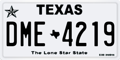 TX license plate DME4219