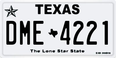 TX license plate DME4221