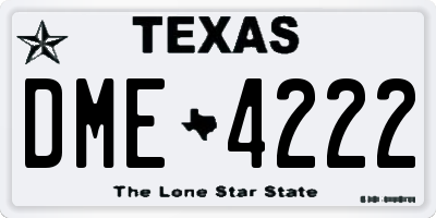 TX license plate DME4222