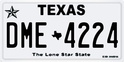 TX license plate DME4224