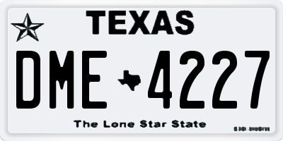 TX license plate DME4227