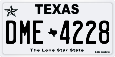 TX license plate DME4228