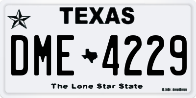 TX license plate DME4229