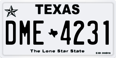 TX license plate DME4231
