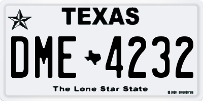 TX license plate DME4232