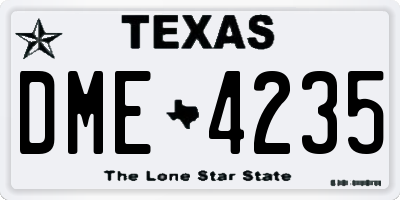 TX license plate DME4235