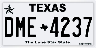TX license plate DME4237