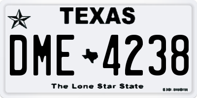 TX license plate DME4238