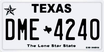 TX license plate DME4240