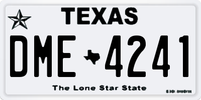 TX license plate DME4241