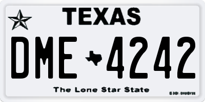 TX license plate DME4242