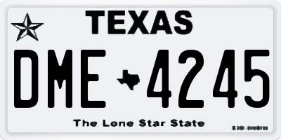 TX license plate DME4245
