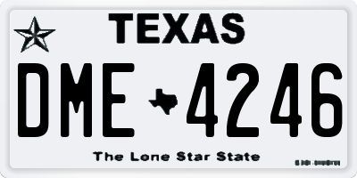 TX license plate DME4246