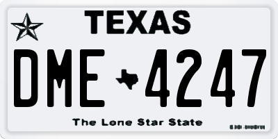 TX license plate DME4247