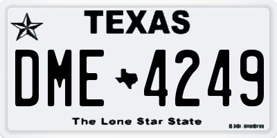 TX license plate DME4249