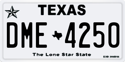 TX license plate DME4250