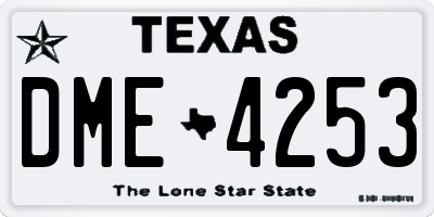 TX license plate DME4253