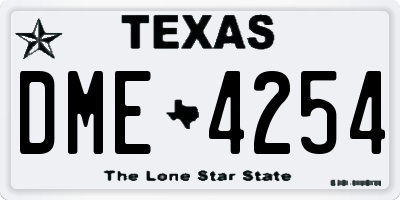 TX license plate DME4254