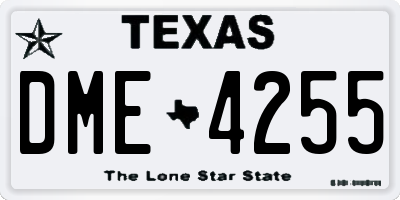 TX license plate DME4255