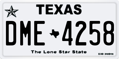 TX license plate DME4258