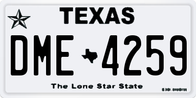TX license plate DME4259