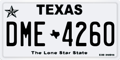 TX license plate DME4260