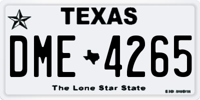 TX license plate DME4265