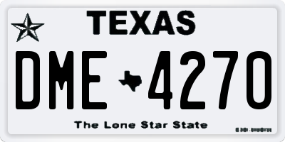 TX license plate DME4270