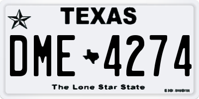 TX license plate DME4274