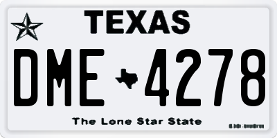 TX license plate DME4278