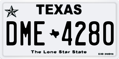 TX license plate DME4280