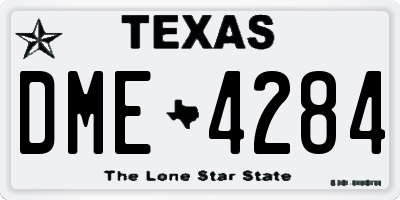 TX license plate DME4284