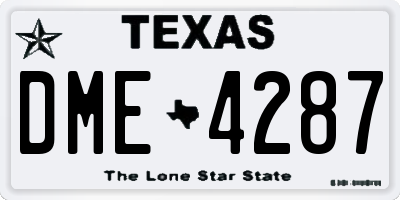TX license plate DME4287