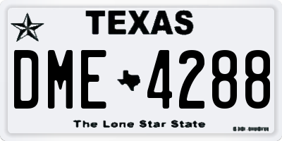 TX license plate DME4288