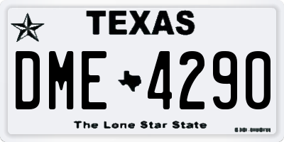 TX license plate DME4290
