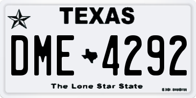 TX license plate DME4292