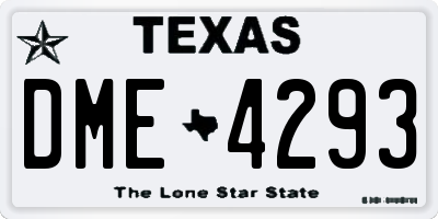 TX license plate DME4293