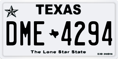 TX license plate DME4294