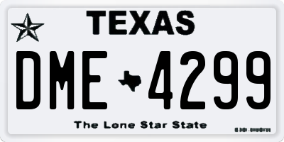 TX license plate DME4299