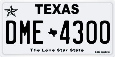 TX license plate DME4300