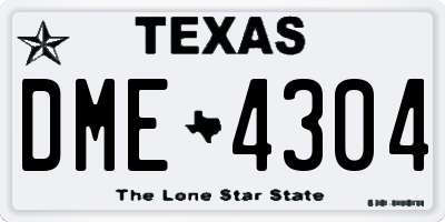 TX license plate DME4304