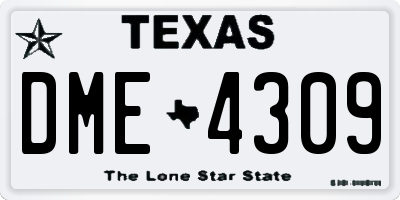 TX license plate DME4309