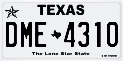 TX license plate DME4310